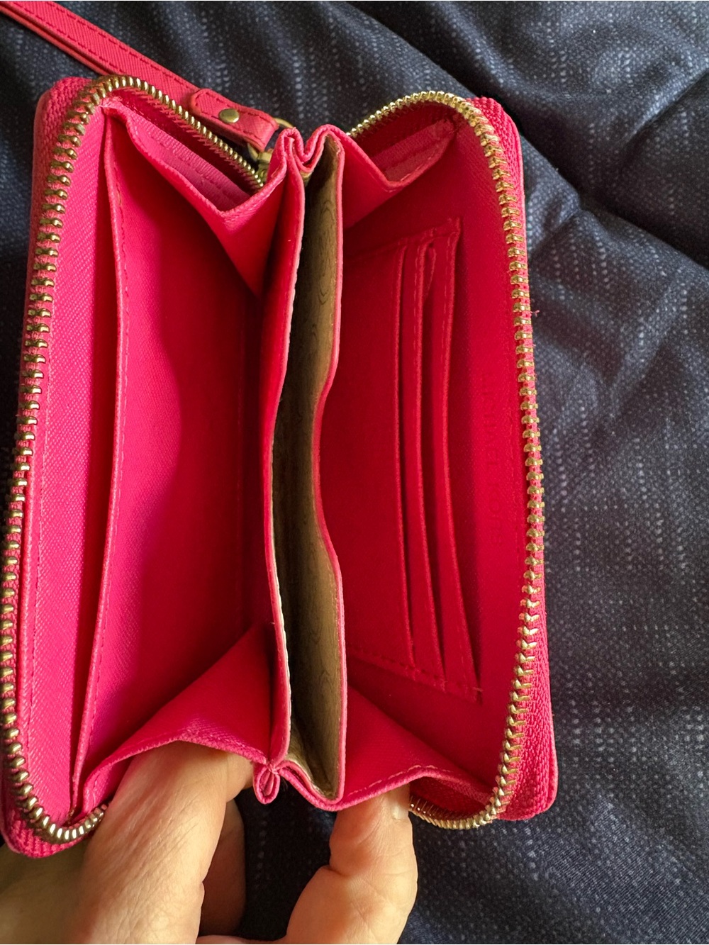 Michael Kors Bright Pink Saffiano Wristlet Card Holder - Picture 4 of 5